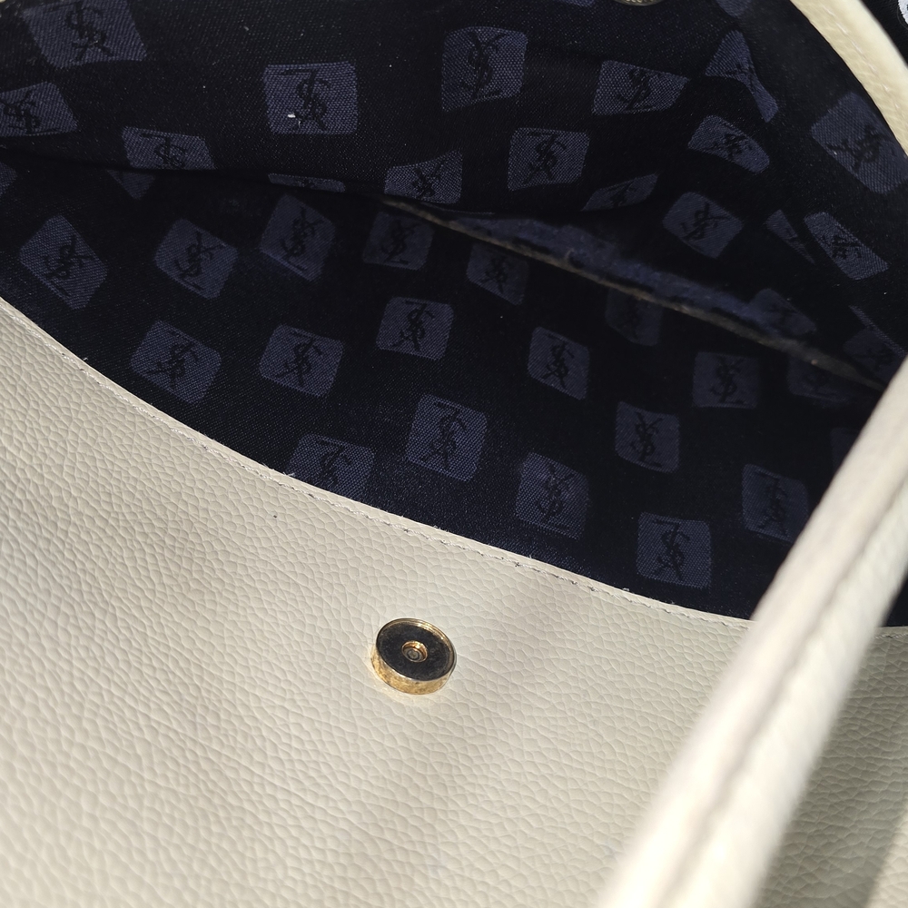 Yves Saint Laurent Cream Leather Women's Bag - Picture 11 of 16